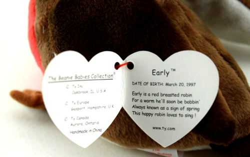 Ty Original Beanie Babies Collection - Early The Robin - Rare and Mint! - Picture 3 of 3