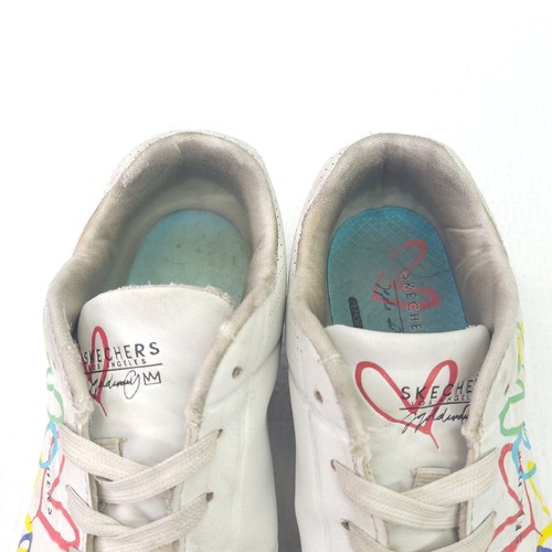 Skechers Uno Lite Heart Wedge Sneakers Lace Up Athletic Training Shoe Youth Sz 4 - Picture 7 of 9