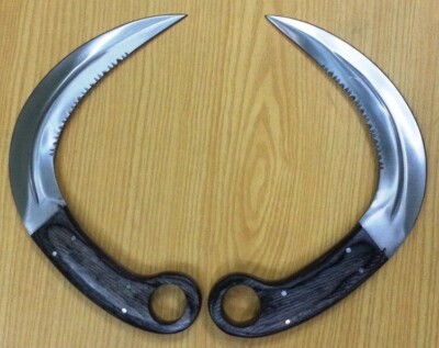 Custom made Hand Crafted KNIFE KING'S ''Raid II'' Pair of Karambit With Leather