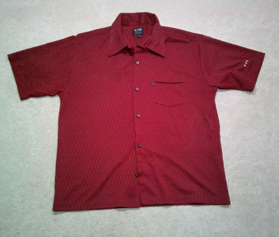 Vintage BC Ethnic Button Up Shirt Mens Large Red 90s Rave Club