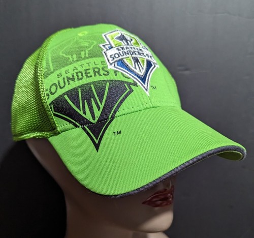 Seattle Sounders Neon Green Baseball Hat Cap - Sz S/M - Soccer Futbol - Adidas