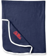 Two Feet Ahead NCAA Mississippi Old Miss Rebels Infant Blanket, One Size, Nav...