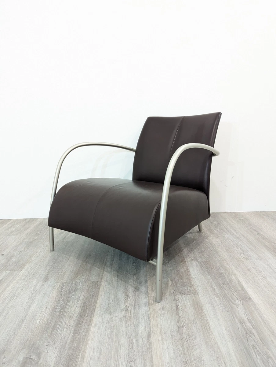 Connection Modern Reception Armchair Brown Leather eBay