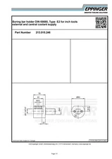 VDI40, Boring bar holder DIN 69880, Type E2 for inch tools, 1-1/4", 213.015.246