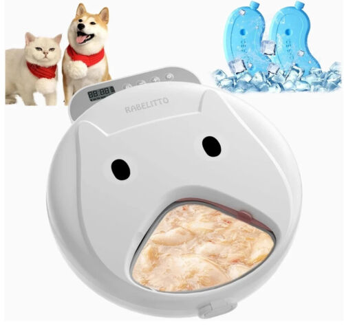 Alimentador automático para gatos 4 bandejas de alimentos húmedos/secos dispensador portátil inalámbrico de alimentos para perros - Imagen 7 de 17