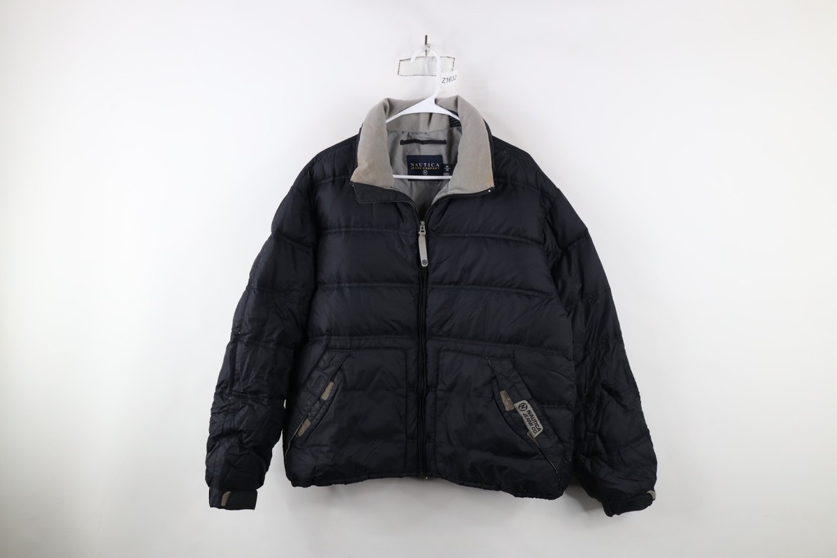 Vintage 90s Nautica Mens Medium Distressed Spell Out Duck Down 