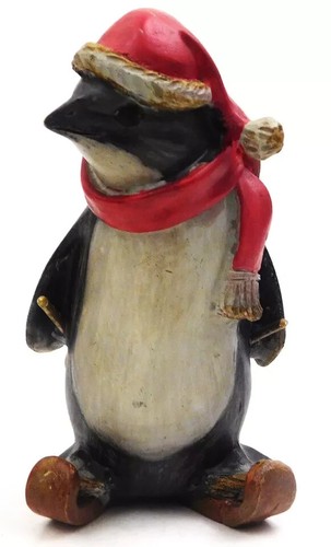 TII Collection Penguin Skiing Santa Hat Poles Scarf Christmas Winter Figurine - Picture 13 of 15