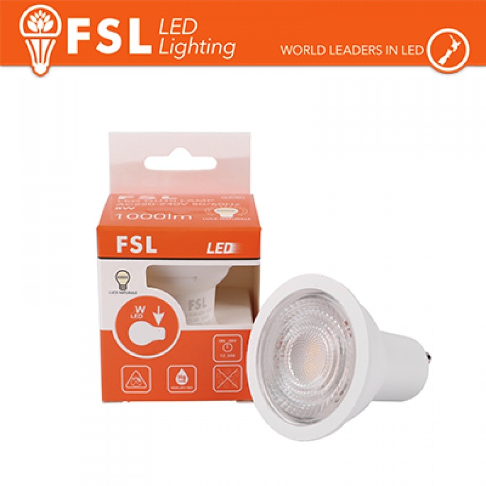 Lampadina LED GU10 6W 3000K 500LM CRI>80 Angolo 38° Risparmio Energetico