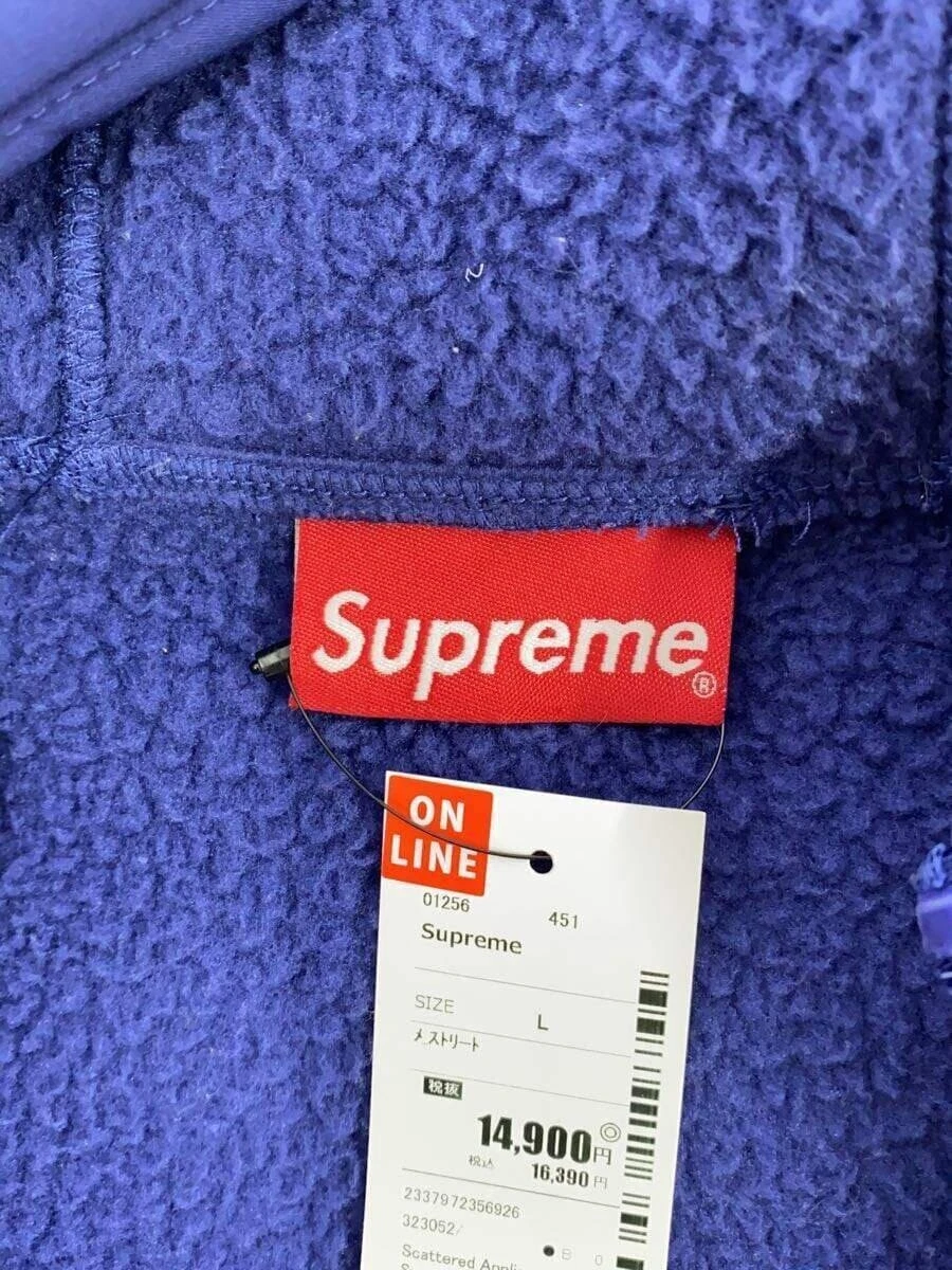 Felpa con cappuccio Supreme Sparse Applique L poliestere BLU