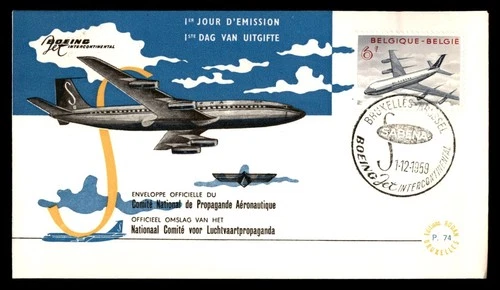 Mayfairstamps Belgium FDC 1959 Airplane Sabena Boeing Jet Internatl First Day Co