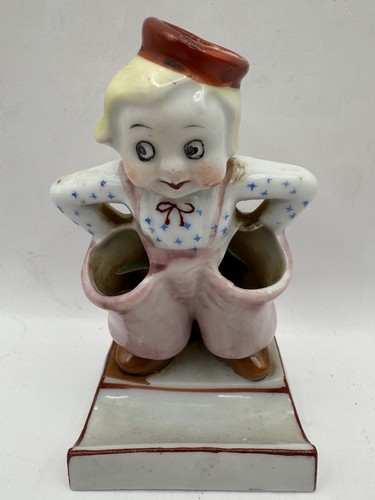Vintage Ceramic Figural Man Toothbrush Holder