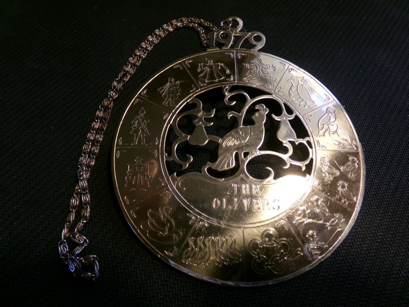 Dimensional (3.3") Etched Brass Ornament (Dated 1979) Christmas 12 Days of Xmas