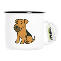 Emaille Tasse Airedale Terrier Comic Dale Geschenkidee Airedale Terrier Geschenk