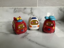 Vehículos de emergencia V Tech Toot Toot x 3 con luces/sonido funcionando y probado