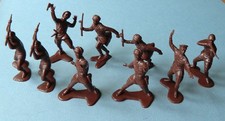 9 recast 54mm maroon soft plastic Marx WWII Russian army toy soldier figures