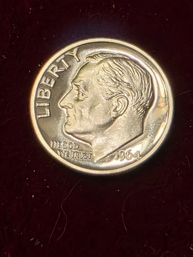 1964 PROOF Proof Roosevelt  10c   3D MIRRORED PROOF    WHITE FLASH SILVER  DIME