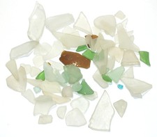 Sea Glass 3.7 Ounces Sea Glass Collected Various USA Beaches Clear Green S123