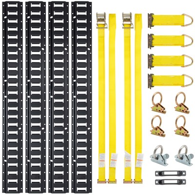 E Track Tie Down Rail Kit 18PCs 5' E Track Rails Enclosed Cargo Trailer