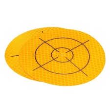 2pcs Survey Reflector Sheet 100x100mm Self-Adhesive Round Surveying Mark Yellow