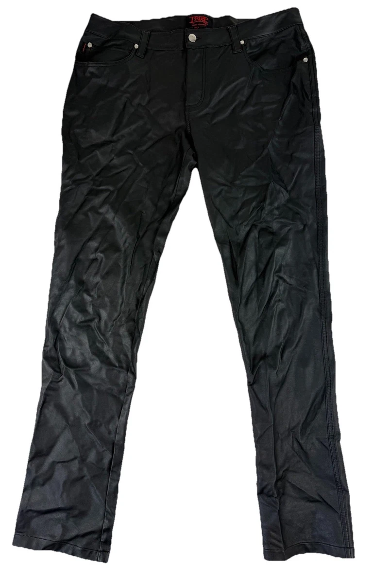 AIEOE Pantalones De Piel Sintética Para Hombre, Ajustados