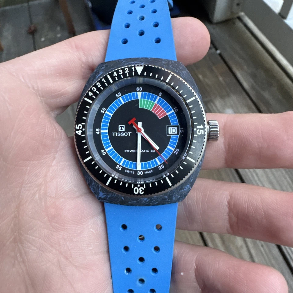 Tissot T145.407.97.057.02 Sideral S Powermatic 80 41 mm Blue Rubber Wrist Watch - Image 2 of 4