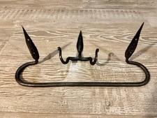Antique Handmade 1890s Wrought Iron Towel Bars / Fixtures / Hooks Bathroom Decor