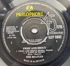 BEATLES "TWIST AND SHOUT" PARLOPHONE RIMS S.I.U.K WITH NO RECORDING 1st PUB EX++