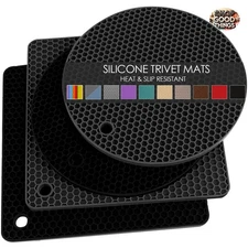 Flexible and Durable Silicone Trivet Mats - 4 Pack for Everyday Kitchen Use