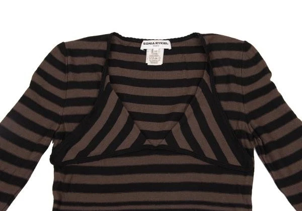 SONIA RYKIEL Mezcla de Cachemira Cuello Abierto Tejido a Rayas Talla 42 (K-154002) Foto 3 de 4