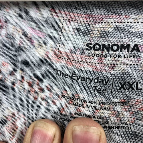 Women's Sonoma The Everyday Tee V-Neck Red Black Gray Geometric Long Sleeve XXL - Picture 2 of 4