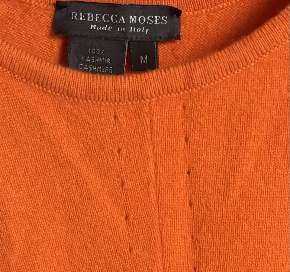 Suéter Rebecca Moses-Naranja Manga Larga 100% Cachemira-Mediano-Italia Foto 4 de 4