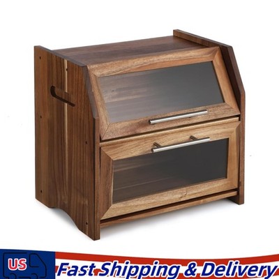Large Bread Box for Kitchen Countertop, Double Layer Breadbox for Homemade