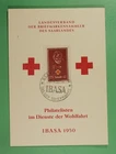 DR WHO 1950 GERMANY SAAR FDC RED CROS IBASA MAXIMUM CARD SEMI POST R42622