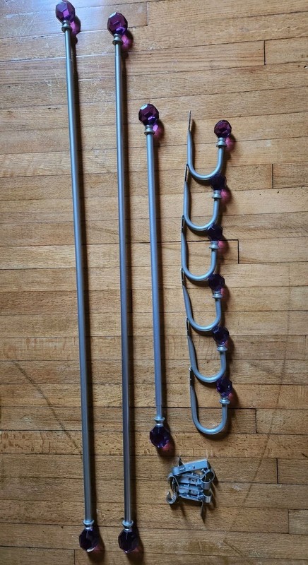 Silver Metal Rods W/Purple Knob Ends