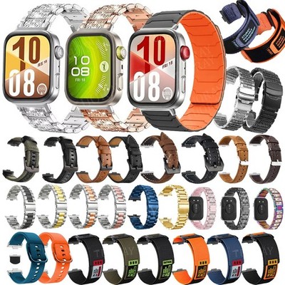 Edelstahl Leder Silikon Nylon Armband Strap Für Huawei Watch Fit 3 4 Smart Watch
