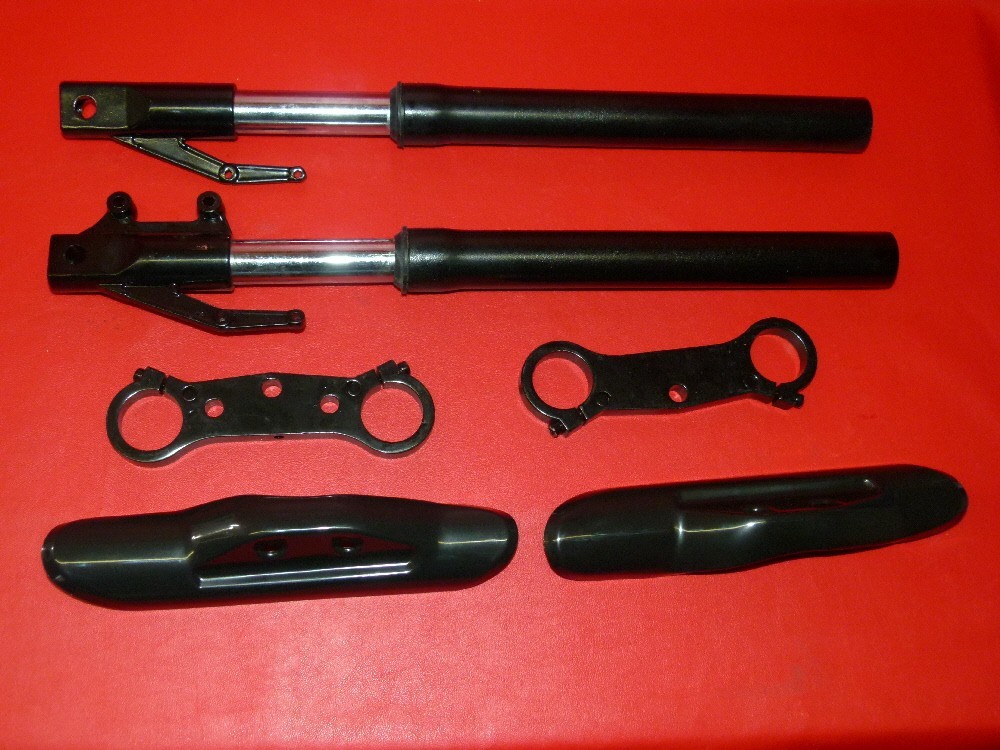 Fourche inversée dirt bike 49cc avec té de suspension et garde-boue de protection noir