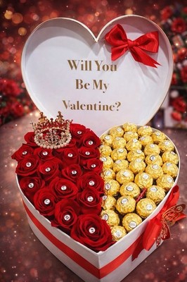 Dessert Sensations Heart Gift Box Ferrero Rocher Milk Chocolate & Roses