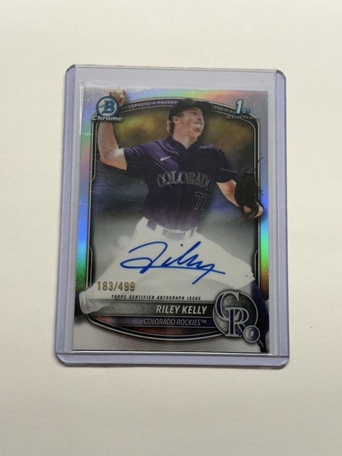 2025 1st Bowman Chrome Refractor /499 RILEY KELLY Auto Colorado Rockies #CPA-RK