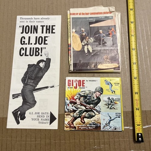 GI Joe Color Insert Lot Vintage RARE 12” 1964 Club Figure Playsets Vehicle