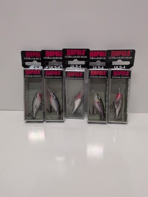 Lot Of 5 Mixed Colors Rapala Uls-4 Uls04 Ultralight Shad Crankbait (907)