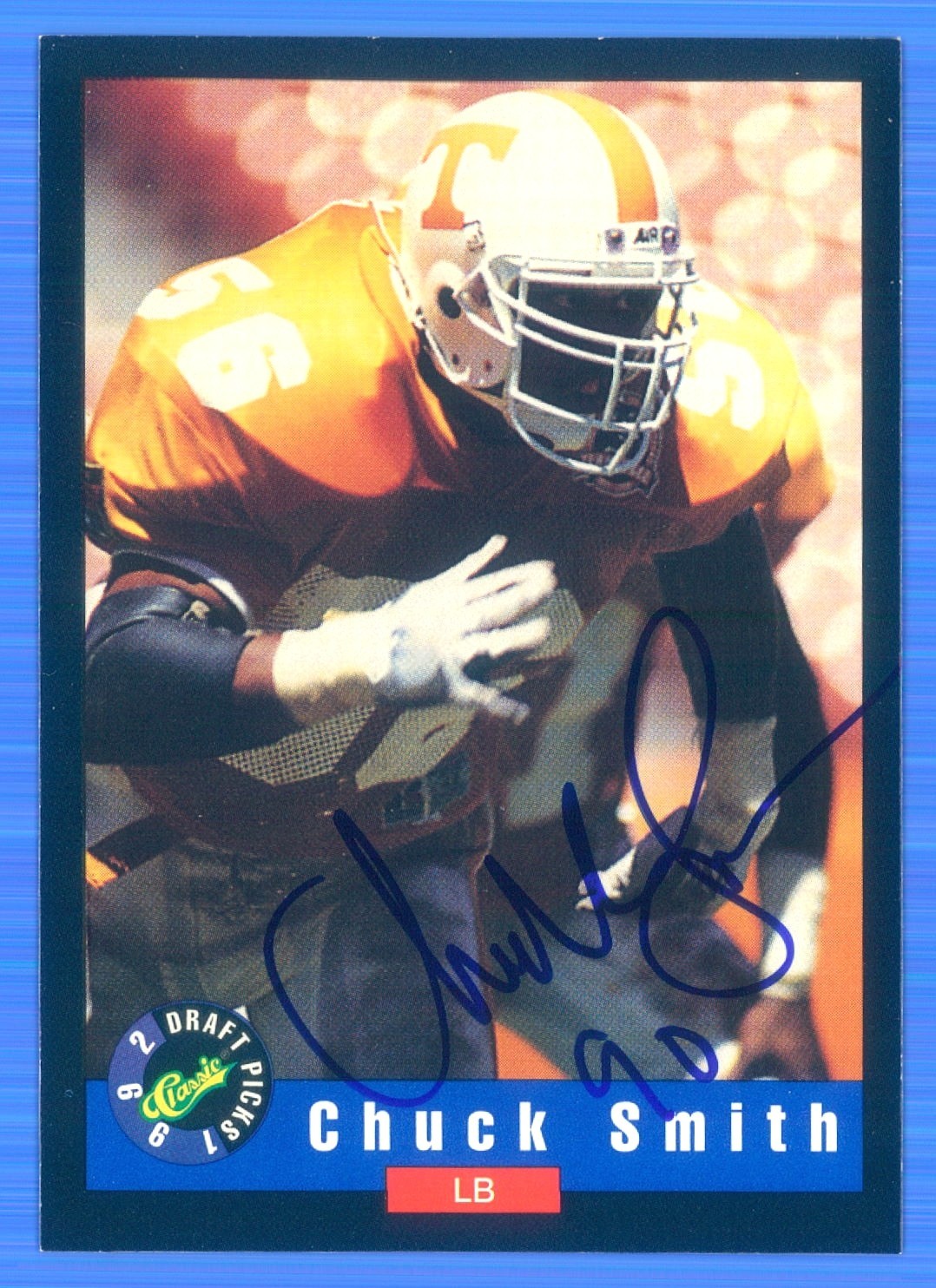 CHUCK SMITH Signed/Autographed 1992 Classic Draft Picks Card #11 Tennessee w/COA