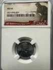 1943-P Lincoln Steel, NGC MS 66
