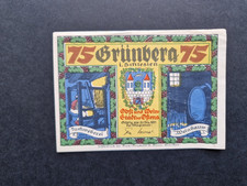 489.2b  Notgeldschein I Stadt Grünberg i. Schlesien 75 Pfg o.D.(1921) Pap. dünn