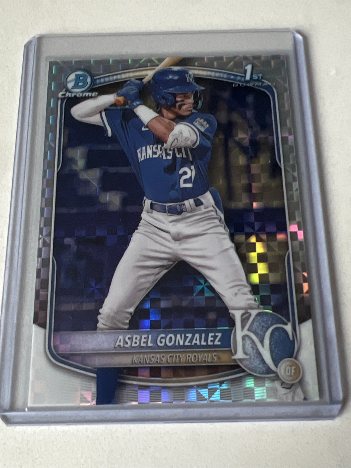 2025 Bowman Chrome Asbel Gonzalez 1st X-fractor Royals