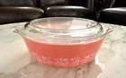 Vintage Pyrex Pink Gooseberry 471 - 1 pt Pint Casserole Dish w/Lid 470-C