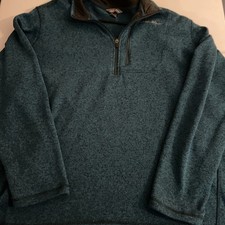 Eddie Bauer Sweater Men's Size 2XL Fleece 1/4 Zip Pullover - Gray
