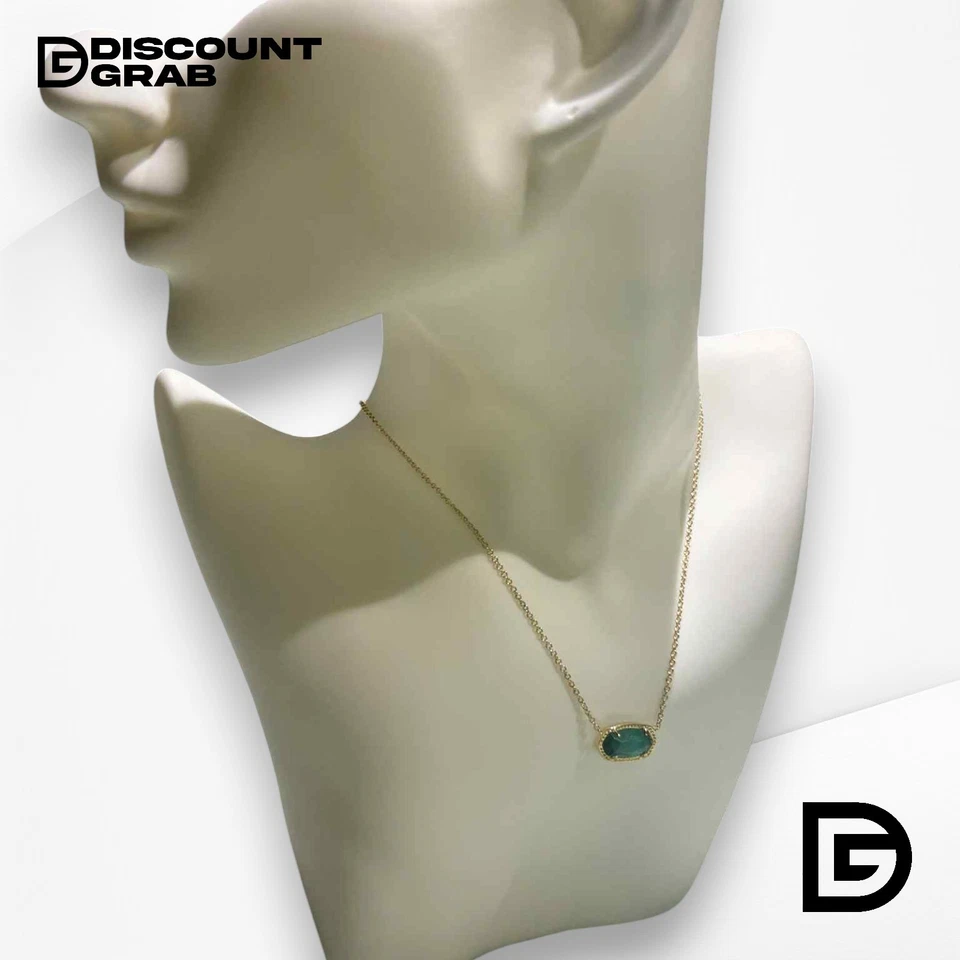 Ожерелье с подвеской Kendra Scott Elisa — изумрудное кошачий глаз — золотистое — новое - Изображение 2 из 3