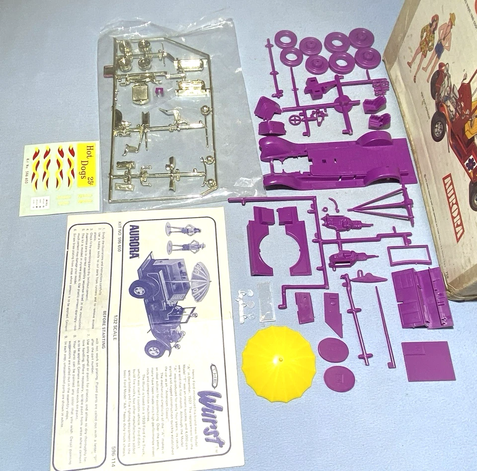 AURORA 1930 FORD "The WURST" #596-650 c1974 1/32 ORIGINAL MODEL CLUB UNBUILT KIT - Image 4 of 4