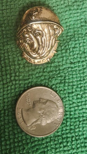 VINTAGE USMC MARINE CORPS GOLDFARBENE BULLDOGGE KOPF ANSTECKNADEL 1 ZOLL