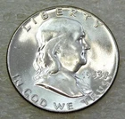 1953 P Franklin Half Dollar Choice BU Frosty White Luster in saflip #C336